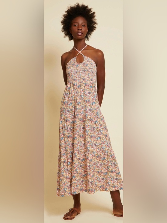 Nation Los Angeles Dresses & Skirts - Nation LA Kira Smock Halter Floral Dress Size Medium NWT 100% Pima Cotton